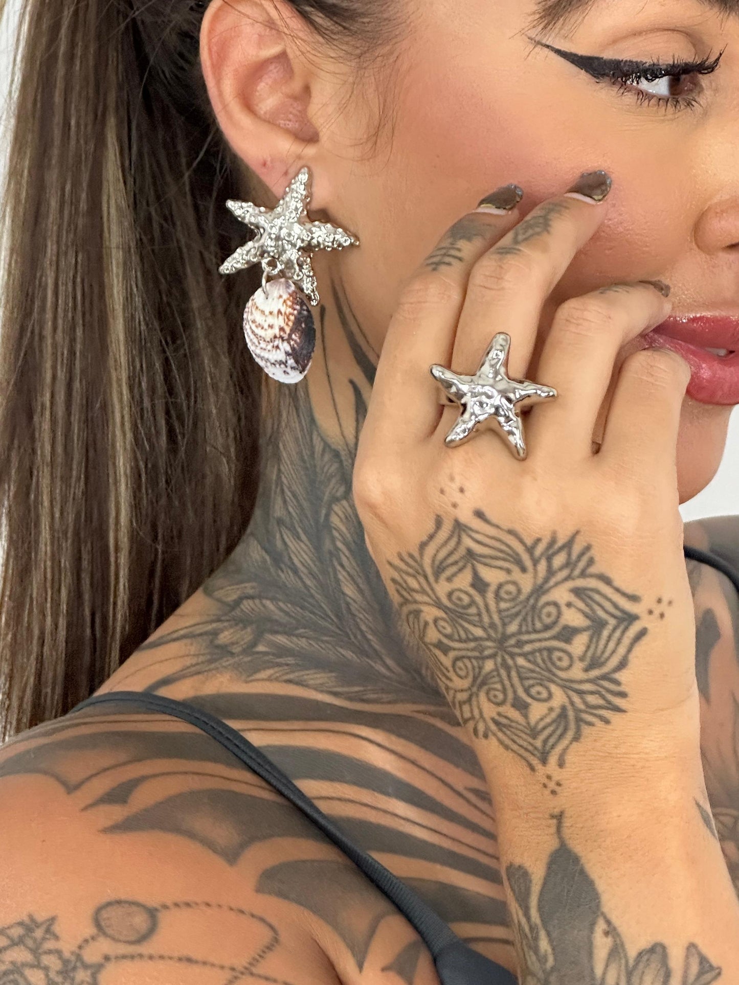 Par de brincos Silver Estrela do Mar