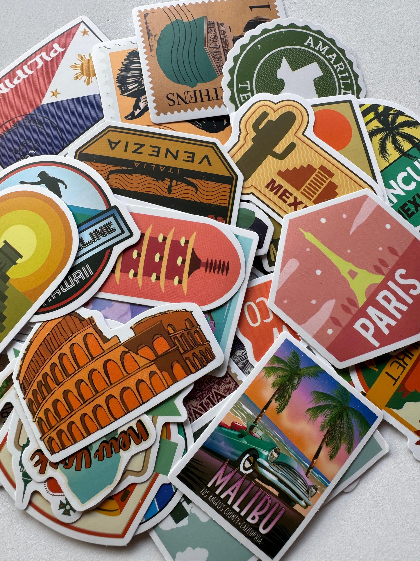 Pac de adesivos - Viagens e Selos (25 unidades)