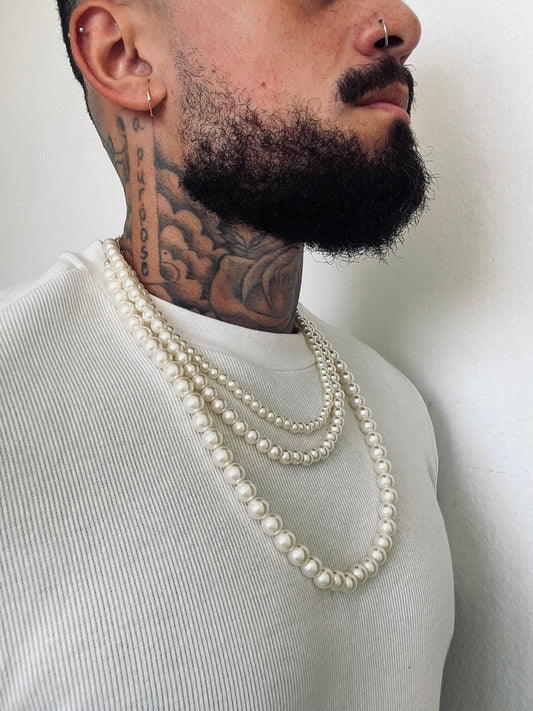 Colar pérolas em 3 tamanhos