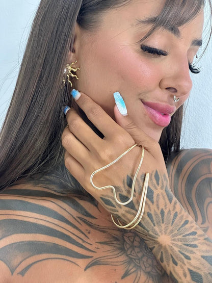 Palm chain pulseira de mão Coração