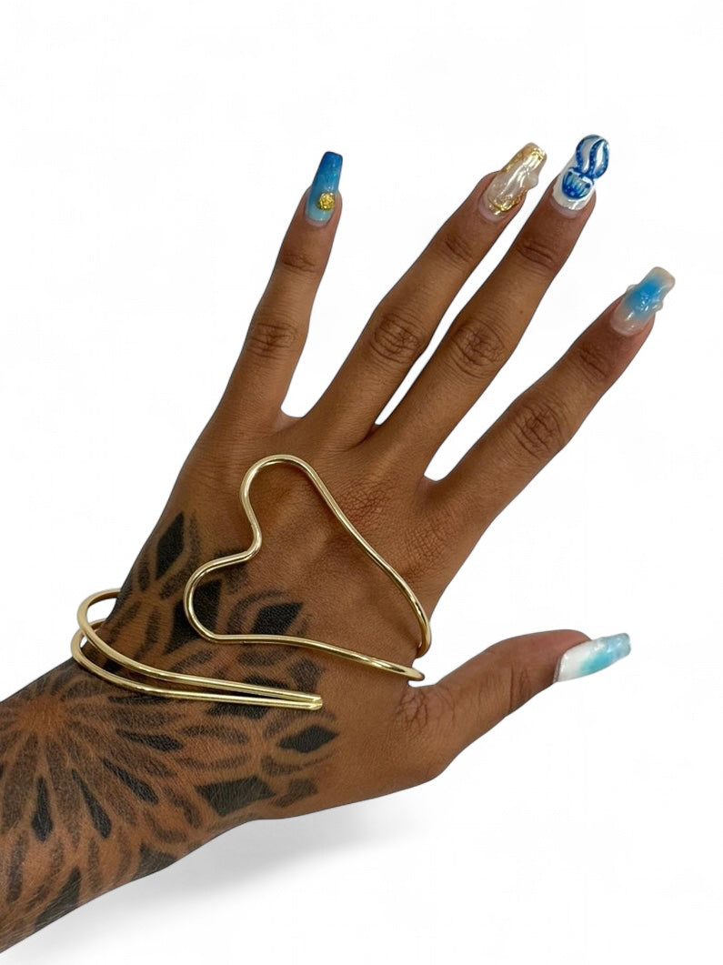 Palm chain pulseira de mão Coração