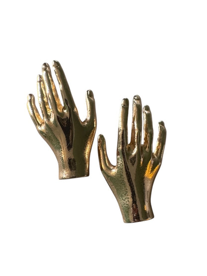 Par maxi brincos Mão dourada