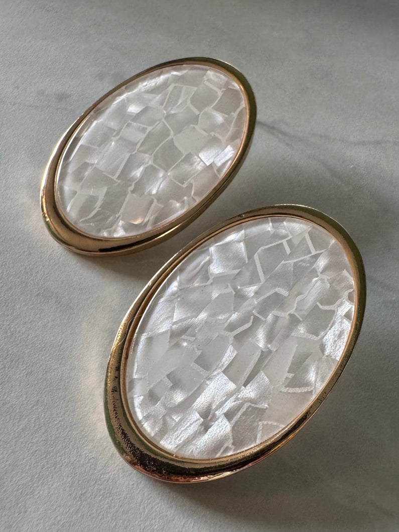 Par maxi brincos Ouro Perolado