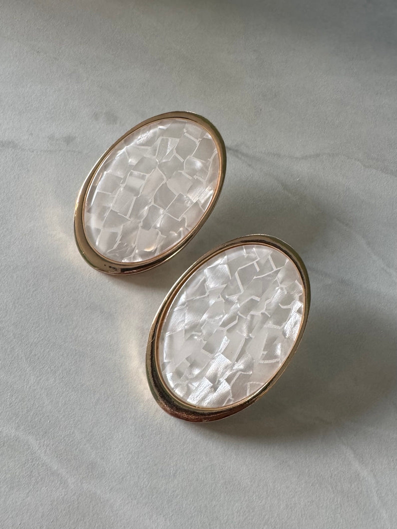 Par maxi brincos Ouro Perolado
