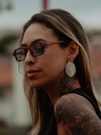 Par maxi brincos Ouro Perolado