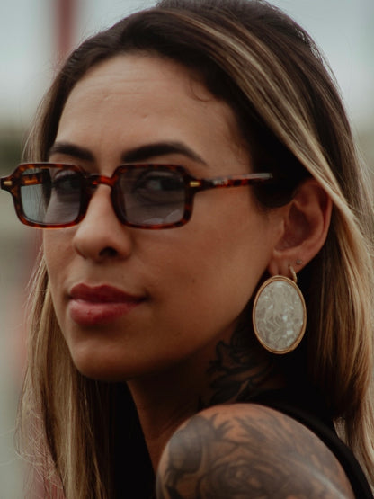 Par maxi brincos Ouro Perolado