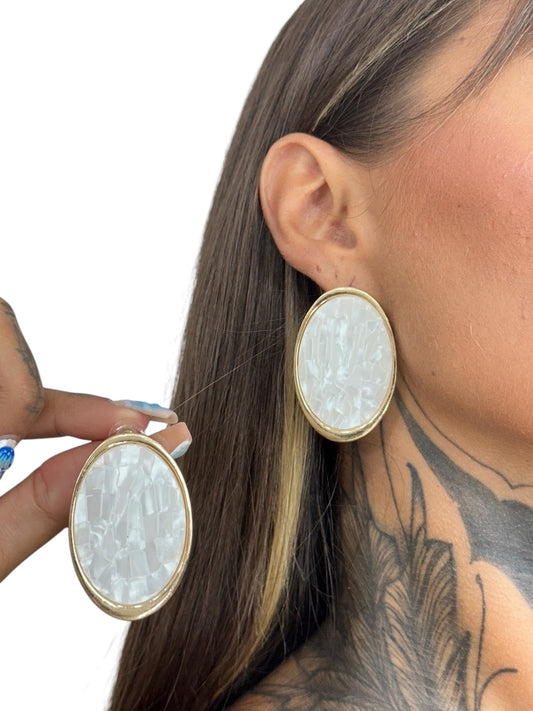 Par maxi brincos Ouro Perolado