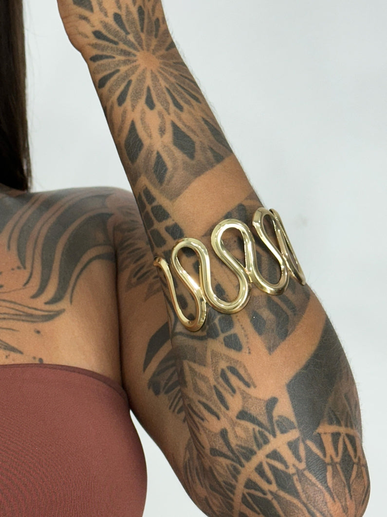 Pulseira/bracelete ondas gold