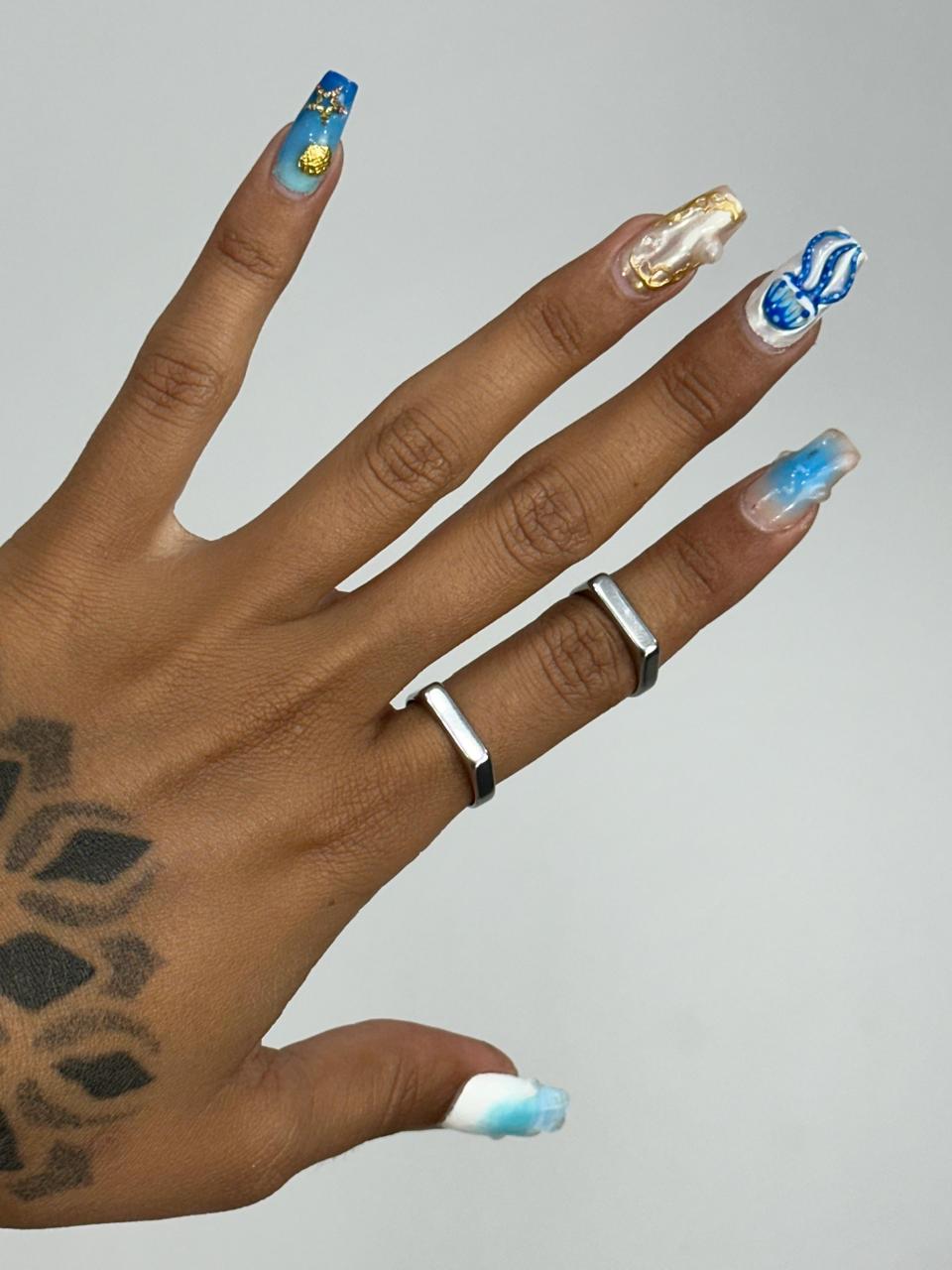 Anéis Azis -  aço inoxidável prata ou dourado