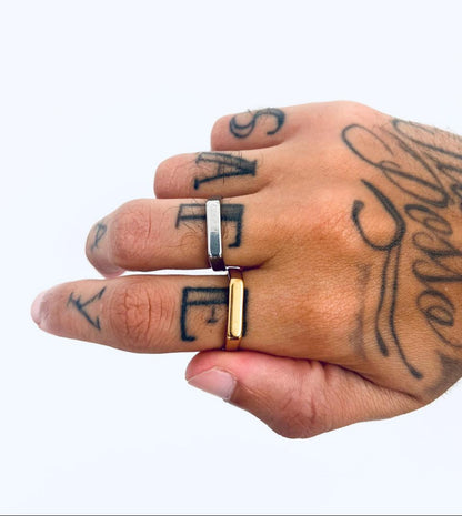 Anéis Azis -  aço inoxidável prata ou dourado