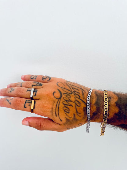 Anéis Azis -  aço inoxidável prata ou dourado