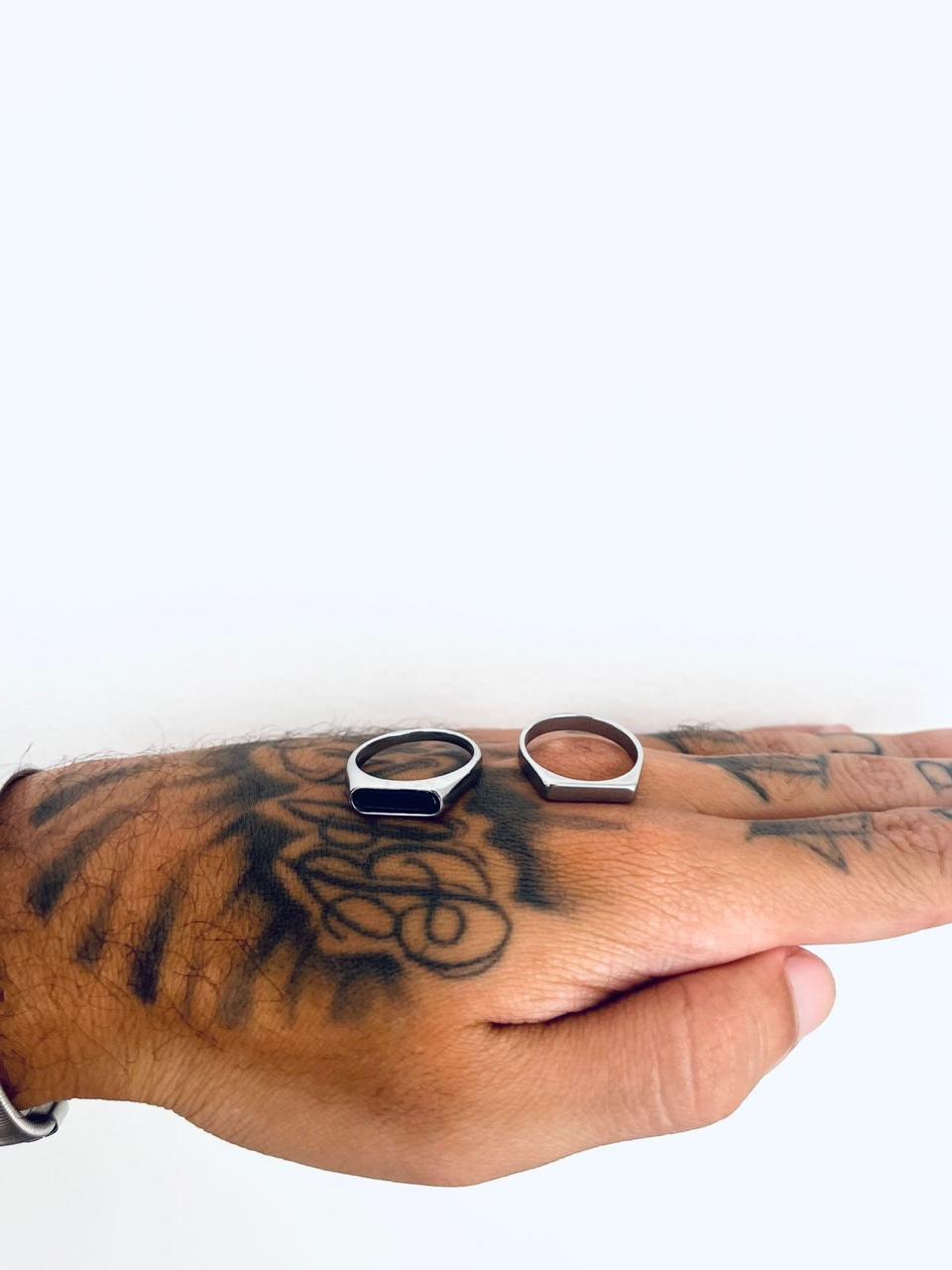 Anéis Azis -  aço inoxidável prata ou dourado