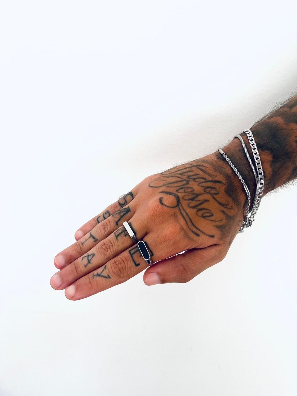 Anéis Azis -  aço inoxidável prata ou dourado