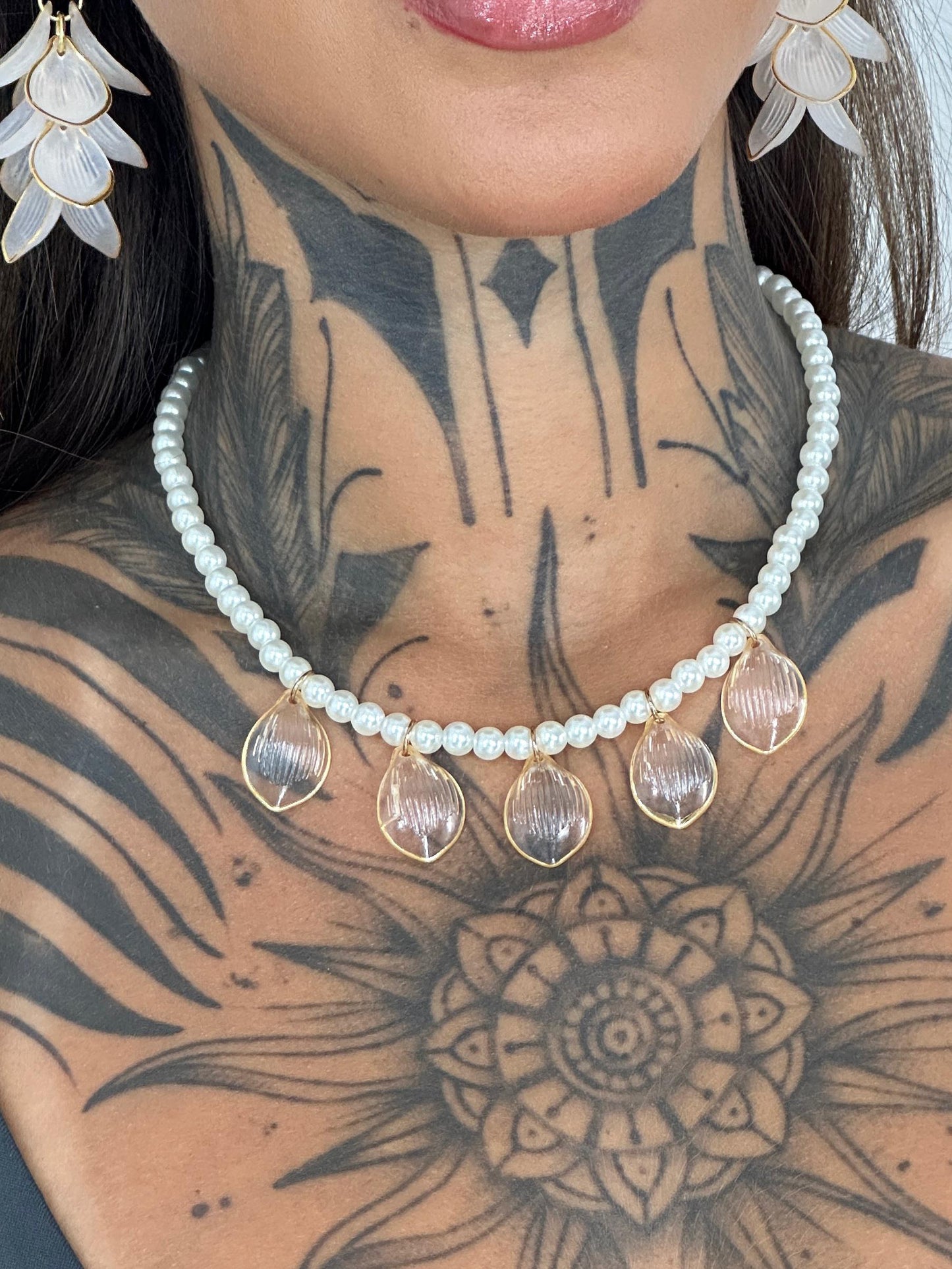 Conjunto colar e brincos Pétalas de Ouro - opções separadas