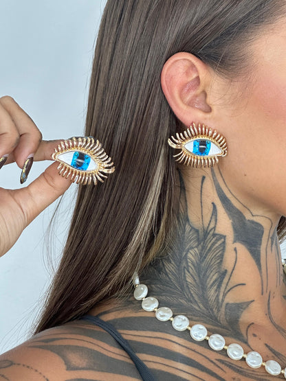 Par de brincos Blue Eye