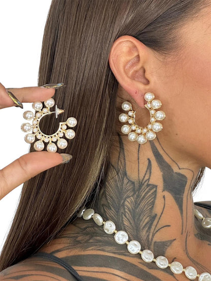 Par de brincos Arco de Pérolas