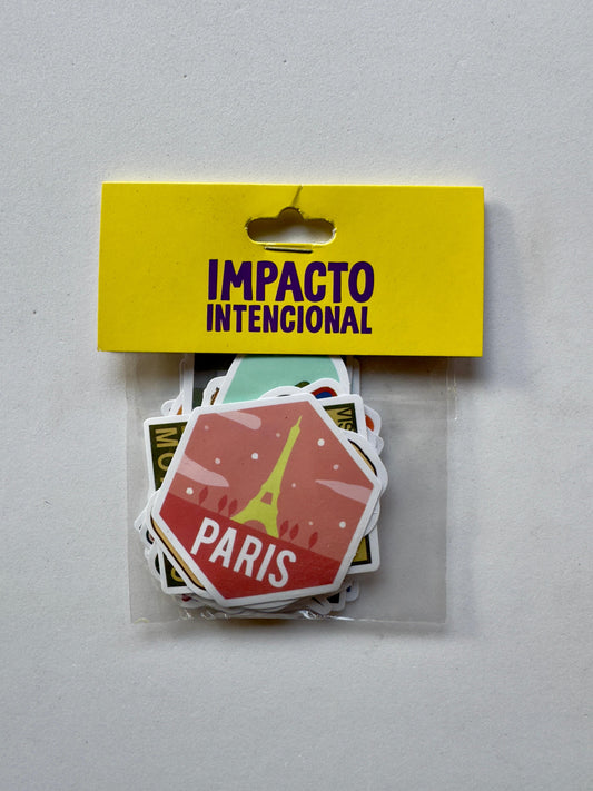 Pac de adesivos - Viagens e Selos (25 unidades)