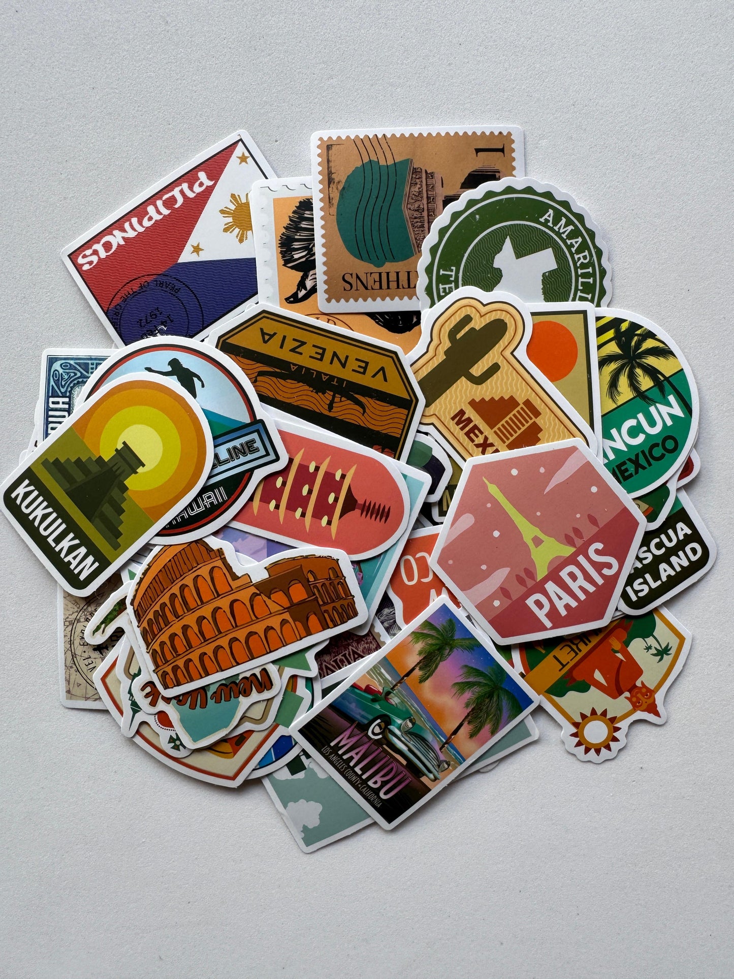 Pac de adesivos - Viagens e Selos (25 unidades)